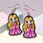 ARETES DE MDF PRINCESA QUE DUERME CON BUHO