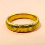 PULSERA DE ACERO INOXIDABLE DORADA ESTIRABLE LISA