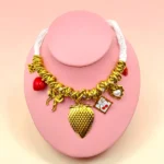 COLLAR BADANA BLANCO FRESAS DE ACERO INOXIDABLE