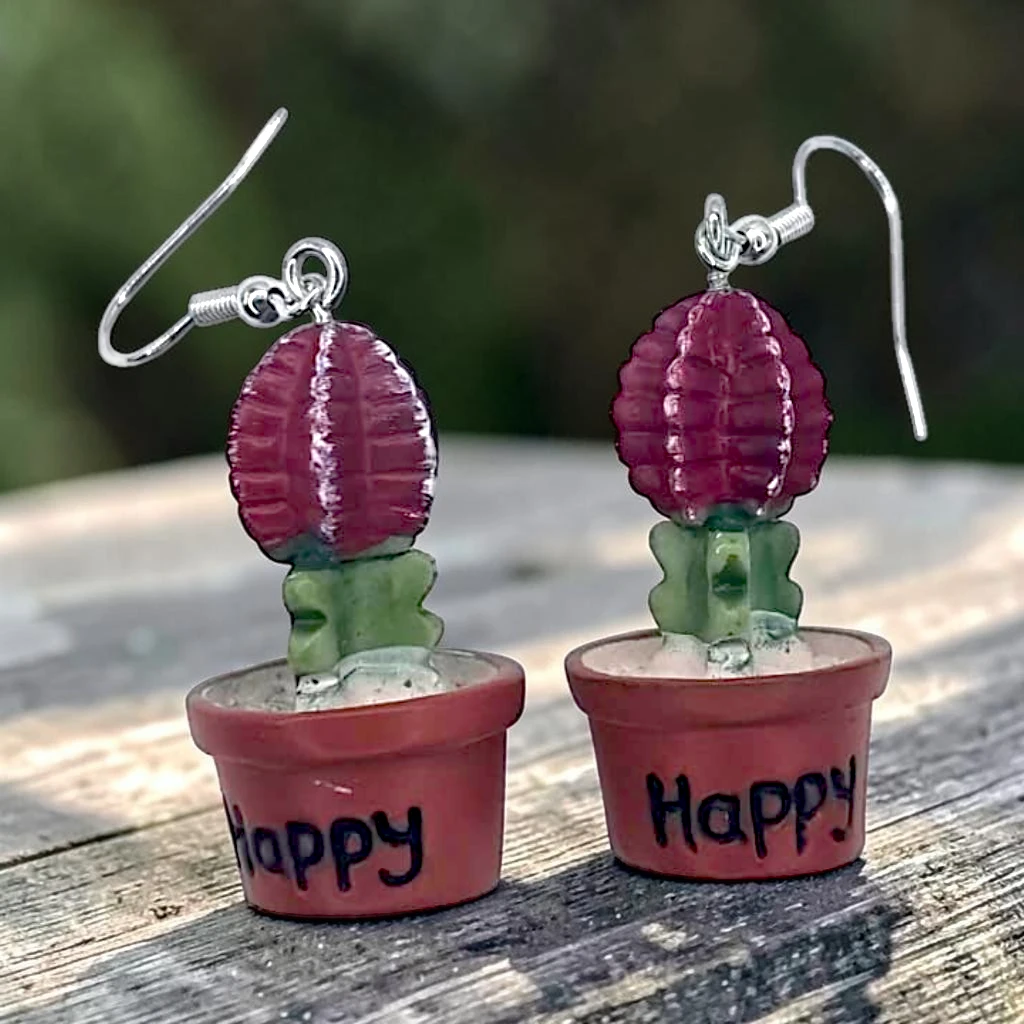 WhatsApp Image 2026-07-09 at 1.56.56 PM aretes de maceta cactus flor roja - Image 1