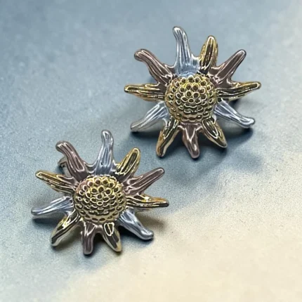 aretes de acero tri color sol