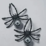 aretes de arañas maxi con perla gris