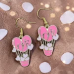 aretes con diseño globo  aerostático rosa love