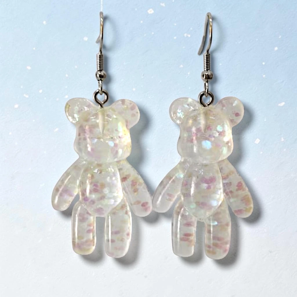 WhatsApp Image 2026-08-03 at 1.08.20 PM (26) aretes de diseño de oso transparente con brillos - Image 1
