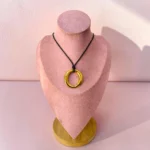 collar de dije de acero inoxidable minimalista largo