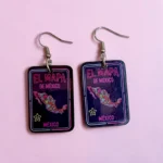 aretes de diseño mexa letrero neón mexico mdf