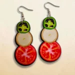 ARETES DE DISEÑO JITOMATE,CEBOLLA Y CHILE MDF