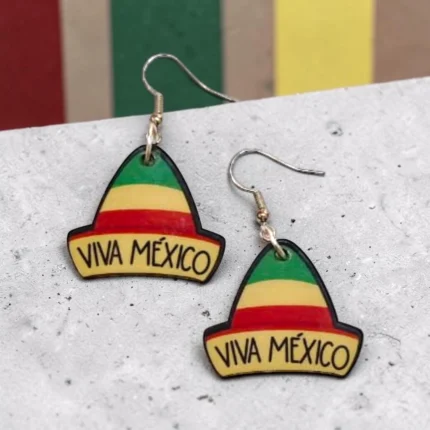 aretes de diseño mexa sombrero mdf