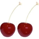 Aretes Pendientes De Cereza Individual De Bola Premium