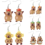 Aretes Pendientes Capibara Adorno Animal Cafe Carpincho