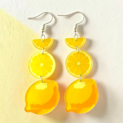 ARETES DE FRUTAS COLGANTES LIMONES