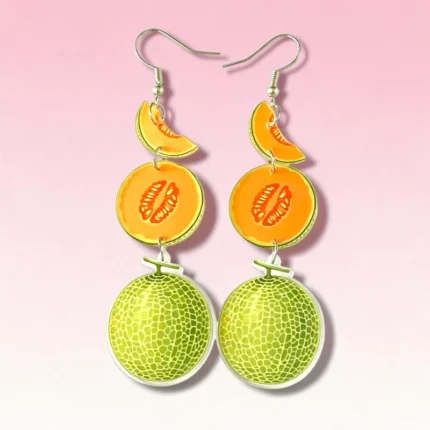 ARETES DE FRUTAS COLGANTES MELON