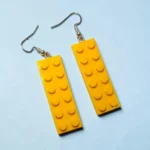 aretes de diseño block amarillo