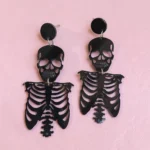 aretes de halloween calavera negra