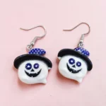 aretes de halloween de calabaza blanca crazy