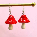 aretes de hongo rojo XL