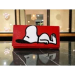 Cartera Elegante Piel Sintética con Espejo y Compartimentos Perrito Blanco SP