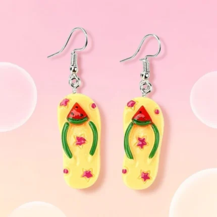 aretes de diseño sandalias amarillas