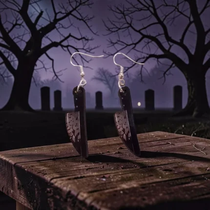 ARETES DE HALLOWEEN DE TERROR CUCHILLO