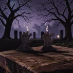 ARETES DE HALLOWEEN DE TERROR MANO