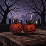 ARETES DE HALLOWEEN DE TERROR CALABAZA SONRIENTE