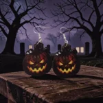 ARETES DE HALLOWEEN DE TERROR CALABAZA OSCURA