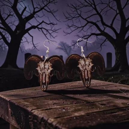 Carrito 19 ARETES DE HALLOWEEN DE TERROR CRANEO DIABLO
