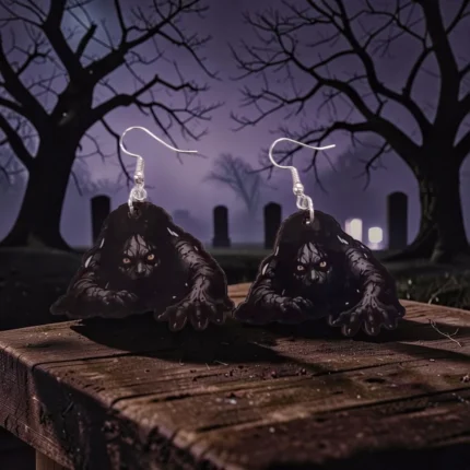 ARETES DE HALLOWEEN DE TERROR MUJER ARRASTRANDOSE