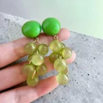 aretes de uvas verdes bolitas colgantes