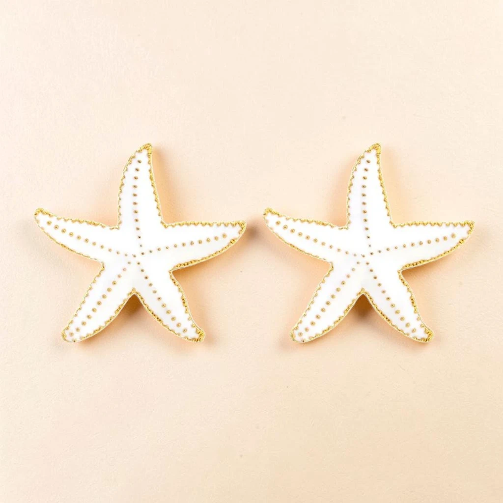 Arjjug ARETES DE ESTRELLA DE MAR BLANCA - Imagen 1