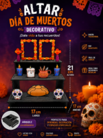 Altar Mini Día de Muertos Color Brilloso Premium MDF - Imagen 2