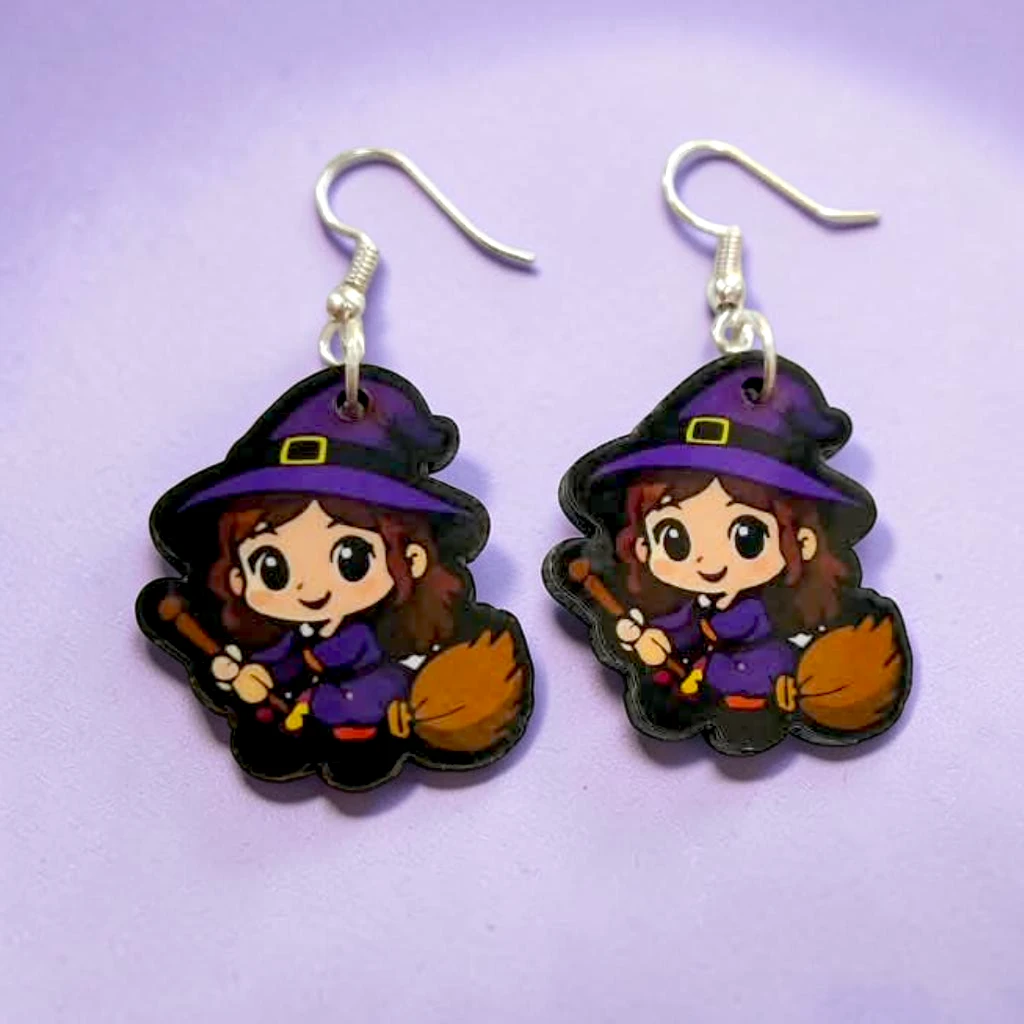 WhatsApp Image 2026-10-06 at 3.54.11 PM (2) aretes de halloween bruja modelo 1 - Imagen 1