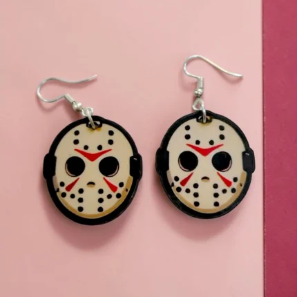 aretes de halloween mascara de terror