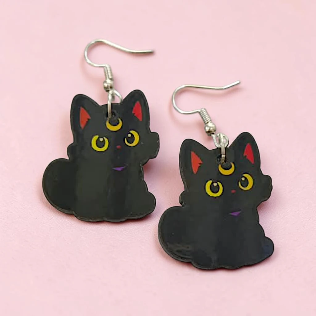 WhatsApp Image 2026-10-07 at 3.13.34 PM aretes de halloween gato negro lunar - Imagen 1