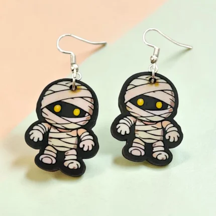 aretes de halloween momias