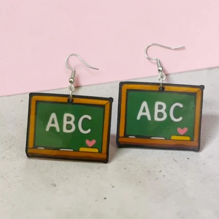 ARETES DE PIZARRON ABC KAWAII