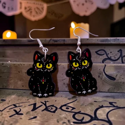 ARETES DÍA DE MUERTOS GATO 1