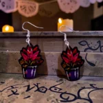 ARETES DÍA DE MUERTOS MACETA