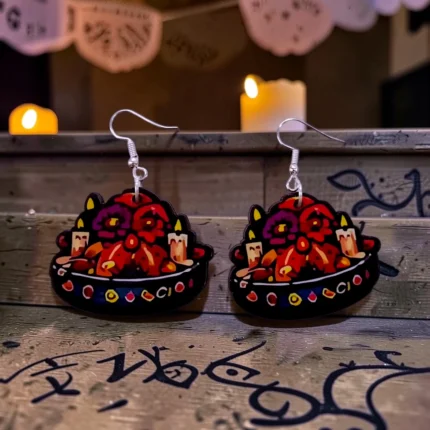 ARETES DÍA DE MUERTOS OFRENDA
