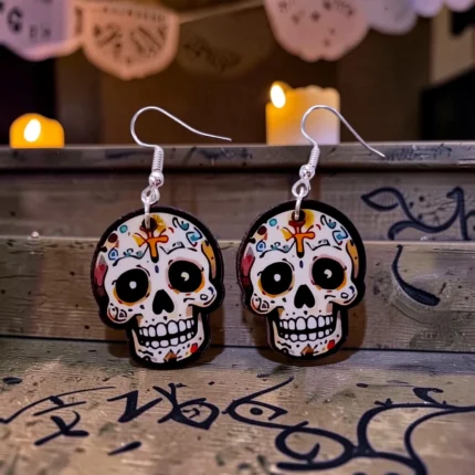 ARETES DÍA DE MUERTOS CALAVERA NORMAL