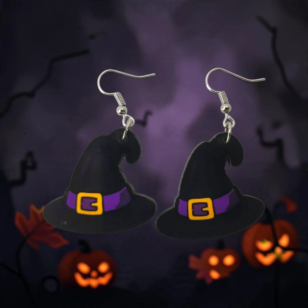 WhatsApp Image 2026-10-11 at 1.17.32 AM (3) (Editar con IA) aretes de halloween Sombrero Bruja 2 - Imagen 1