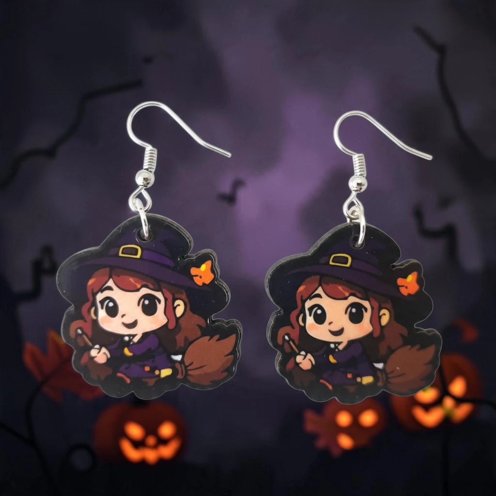 WhatsApp Image 2026-10-11 at 1.17.32 AM (5) (Editar con IA) aretes de halloween bruja modelo 2 - Imagen 1