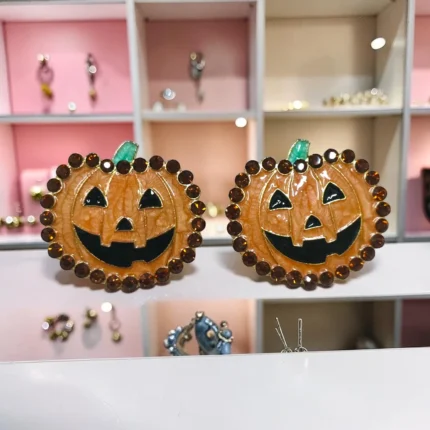 ARETES DE CALABZA FELIZ CON SIRCONIAS