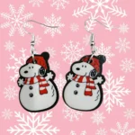 ARETES DE NAVIDAD MUÑECO DE NIEVE PERRITO