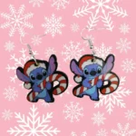ARETES DE NAVIDAD EXTRATERRESTRE AZUL BASTON NAVIDEÑO