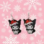 ARETES  DE NAVIDAD  KUROMI NAVIDEÑA