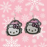ARETES DE NAVIDAD HELLO KITTY NAVIDEÑA ROSA