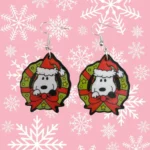 ARETES DE NAVIDAD PERRO CORONA NAVIDEÑA