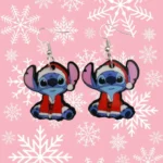 ARETES DE NAVIDAD EXTRATERRESTE AZUL SENTADO NAVIDEÑO