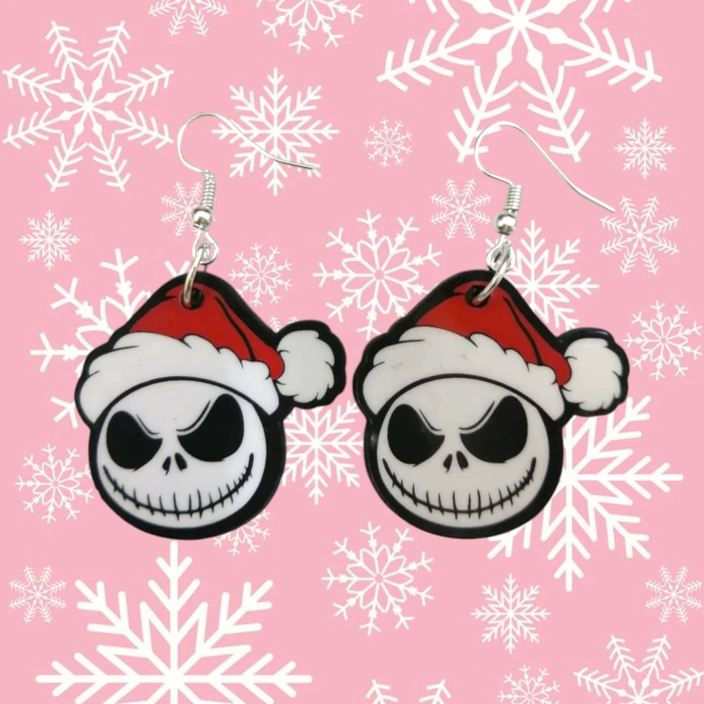 WhatsApp Image 2026-10-26 at 11.45.31 AM (3) ARETES DE NAVIDAD ESQUELETO NAVIDEÑO CARA - Imagen 1